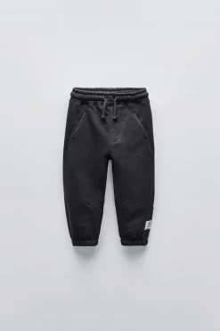 CALÇAS DE FELPA COM ETIQUETA-ZARA Cheap