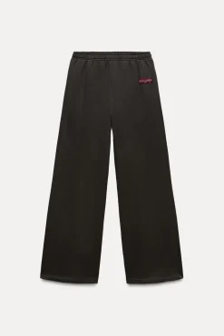 ZARA Winter Layersnew|Calças^CALÇAS DE FELPA COM ETIQUETA Castanho-escuro