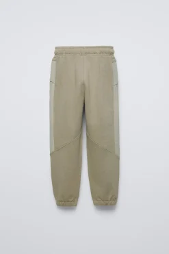 CALÇAS DE FELPA COMBINADAS-ZARA Flash Sale