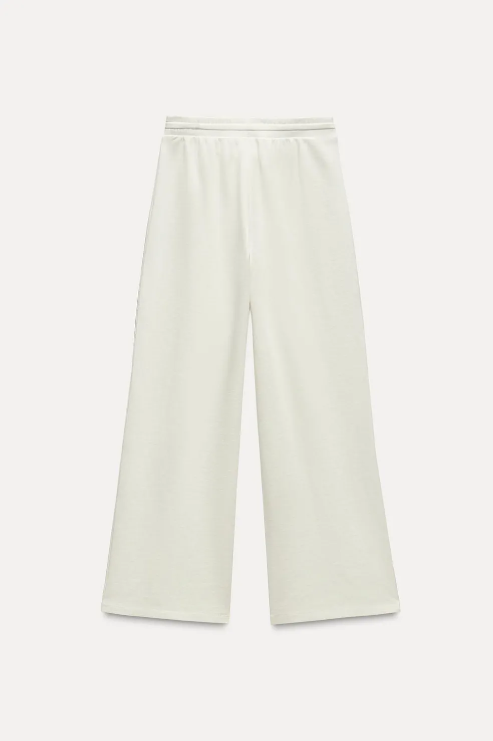 ZARA Calças|Sweatshirts / Joggers^CALÇAS DE FELPA DIREITAS VARSITY Branco-marfim