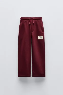 CALÇAS DE FELPA STRAIGHT COM ETIQUETA-ZARA Clearance
