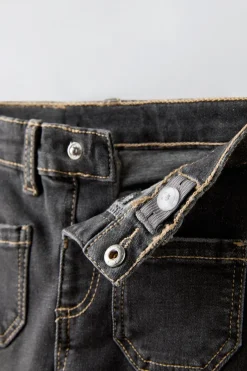 CALÇAS DE GANGA SLIM COM BOLSOS-ZARA Sale