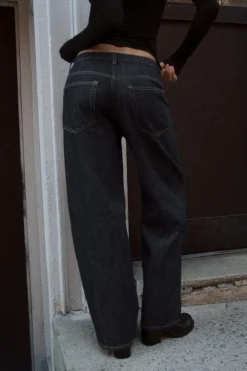 ZARA Jeans^CALÇAS DE GANGA TRF COM CORDÕES Azul-marinho