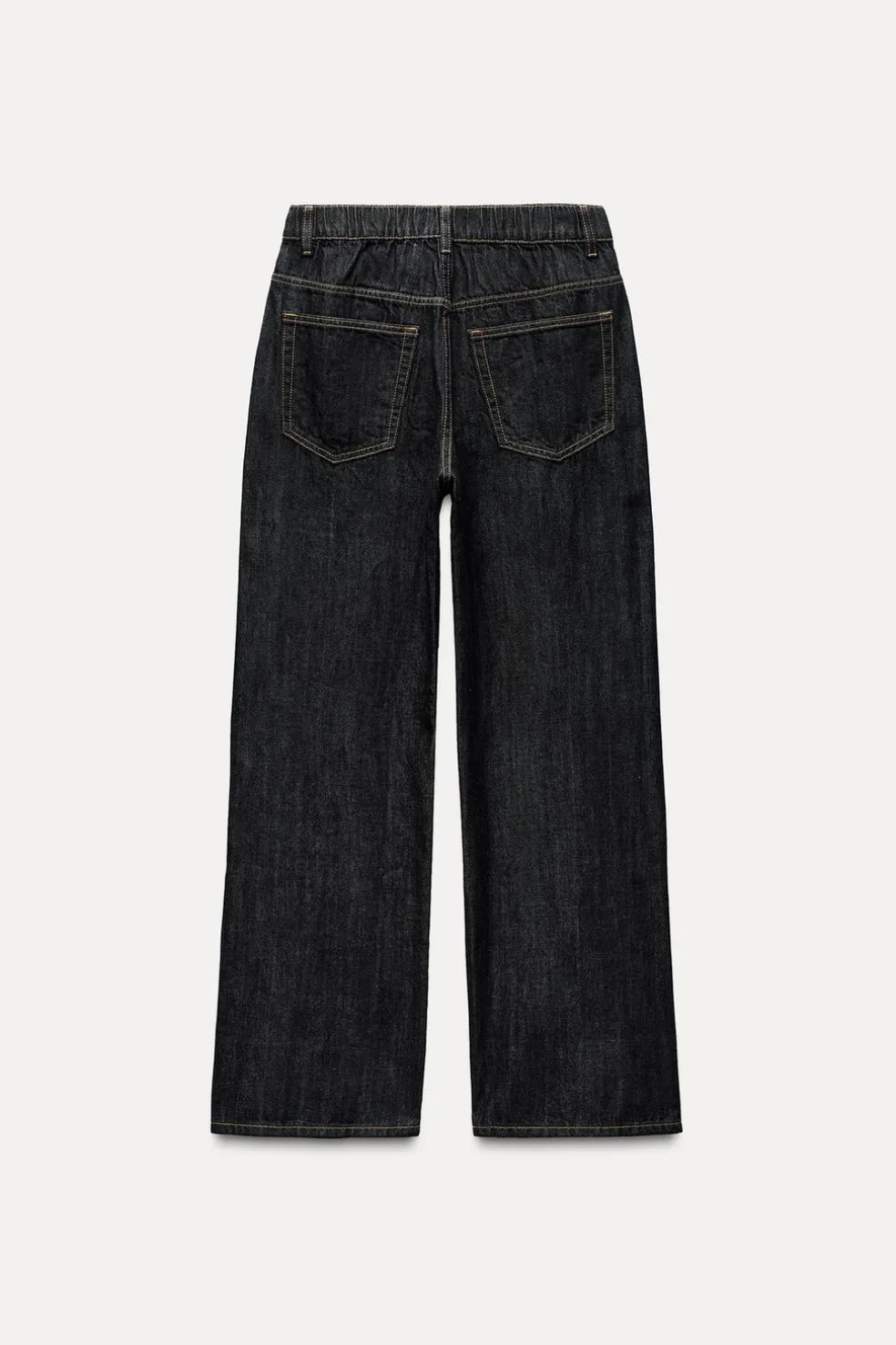 ZARA Jeans^CALÇAS DE GANGA TRF COM CORDÕES Azul-marinho