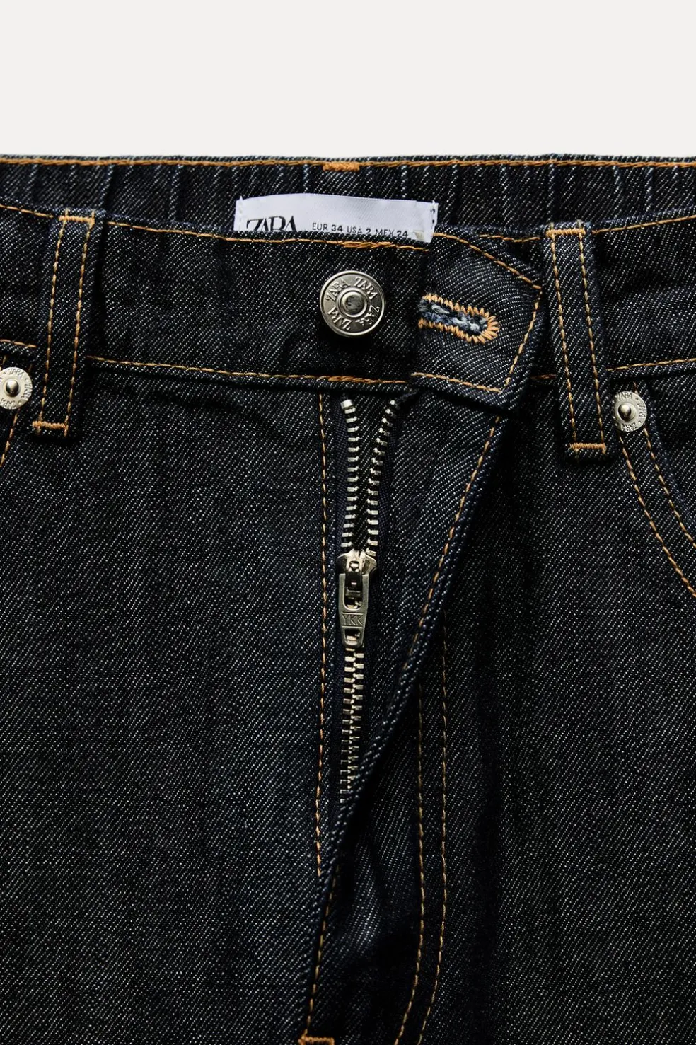 ZARA Jeans^CALÇAS DE GANGA TRF COM CORDÕES Azul-marinho