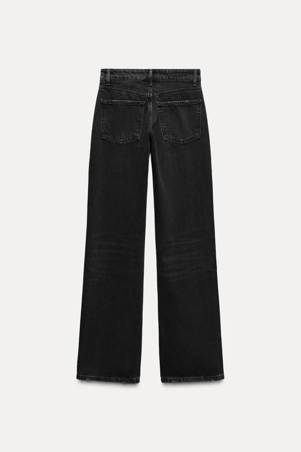 ZARA Jeans^CALÇAS DE GANGA TRF WIDE LEG CINTURA MÉDIA Preto