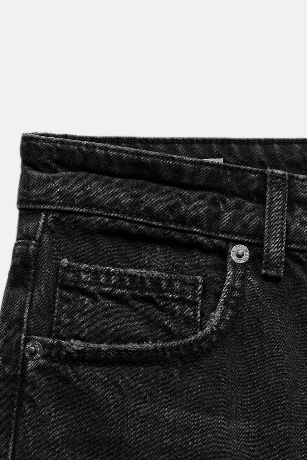 ZARA Jeans^CALÇAS DE GANGA TRF WIDE LEG CINTURA MÉDIA Preto