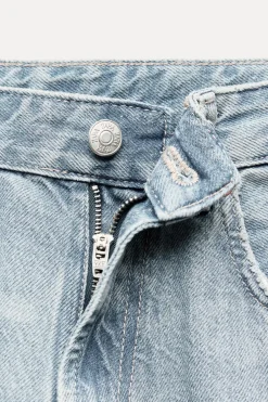 ZARA Jeans^CALÇAS DE GANGA TRF WIDE LEG CINTURA SUBIDA Azul