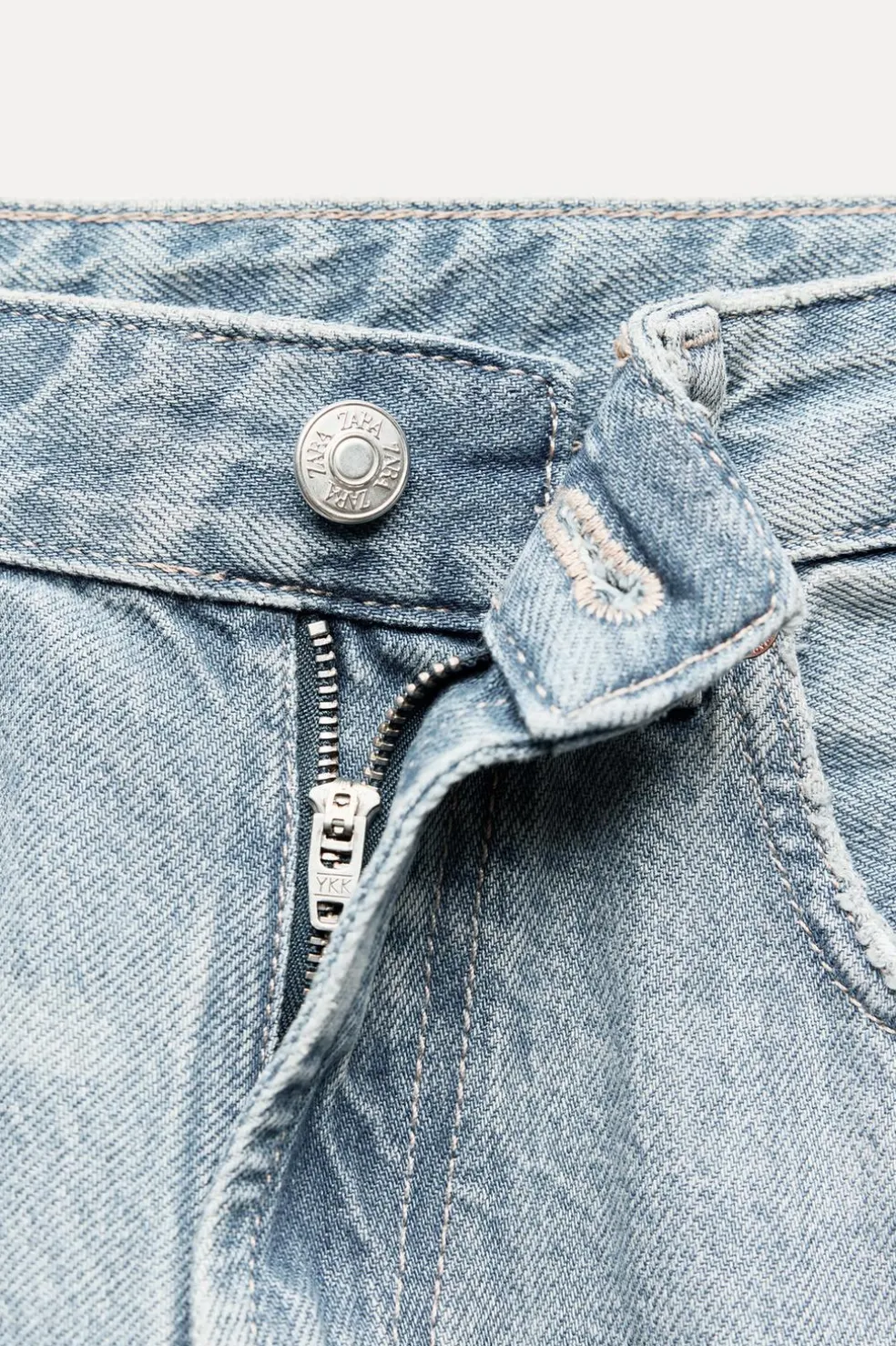ZARA Jeans^CALÇAS DE GANGA TRF WIDE LEG CINTURA SUBIDA Azul