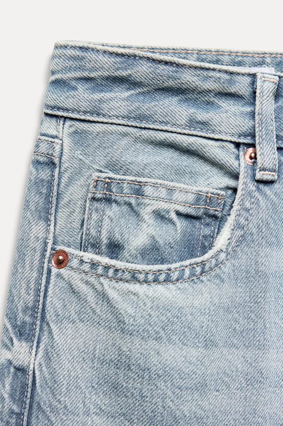 ZARA Jeans^CALÇAS DE GANGA TRF WIDE LEG CINTURA SUBIDA Azul