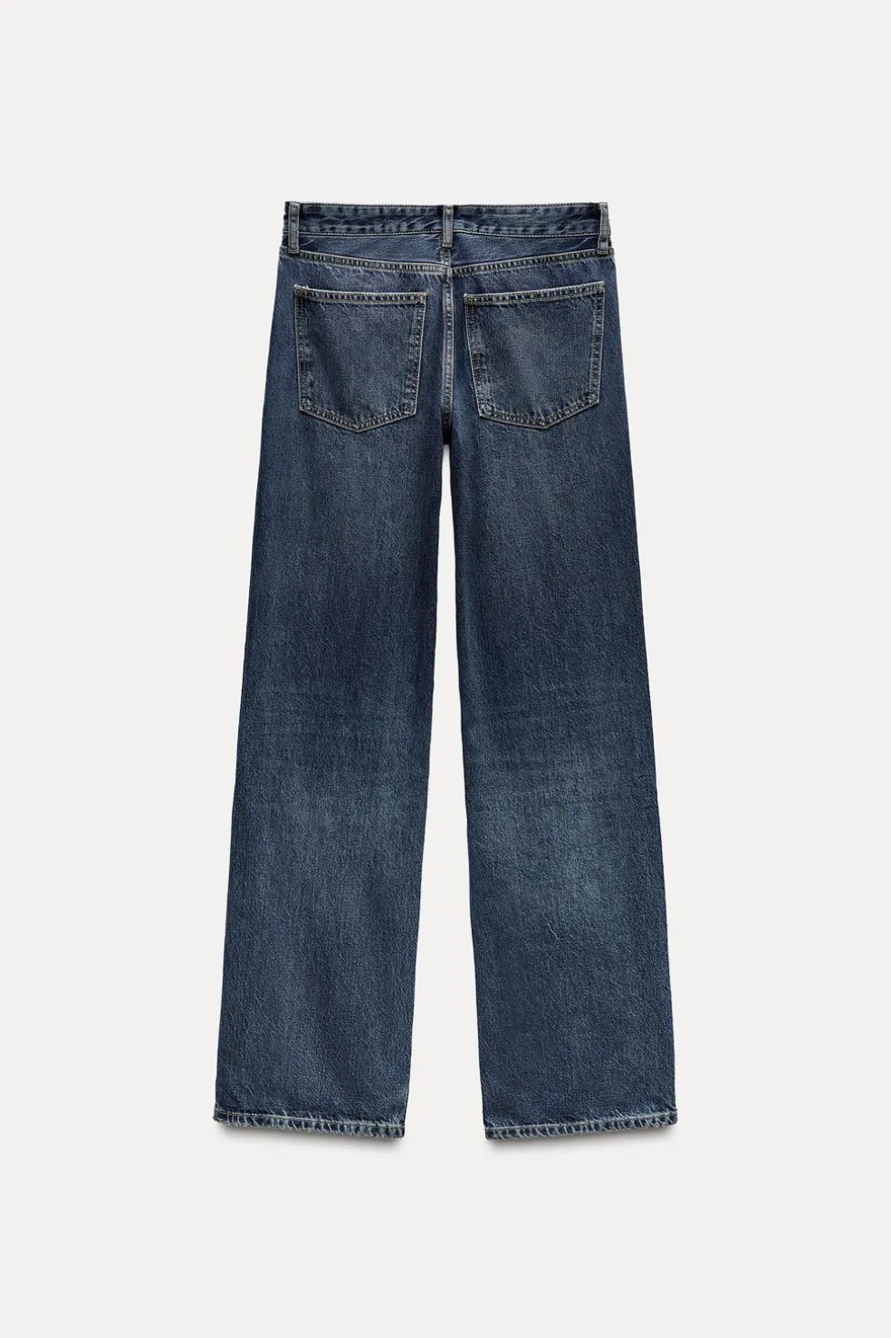 ZARA Jeans^CALÇAS DE GANGA TRF WIDE LEG CINTURA MÉDIA Azul