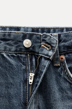 ZARA Jeans^CALÇAS DE GANGA TRF WIDE LEG CINTURA MÉDIA Azul