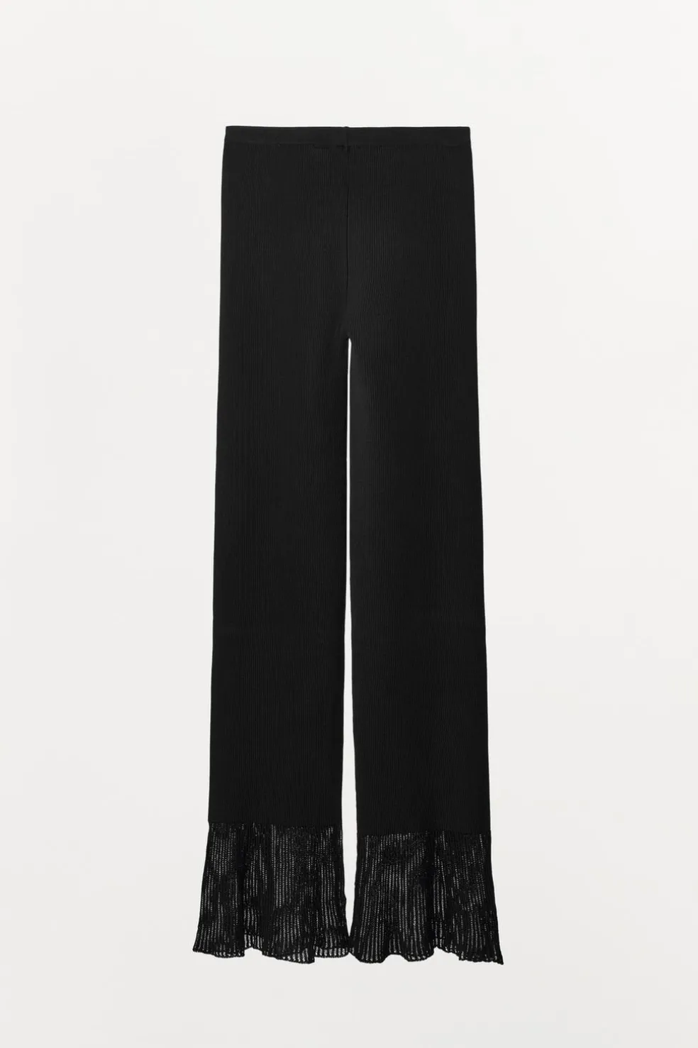 ZARA Calças|Lingerie^CALÇAS DE MALHA COM NERVURAS Preto