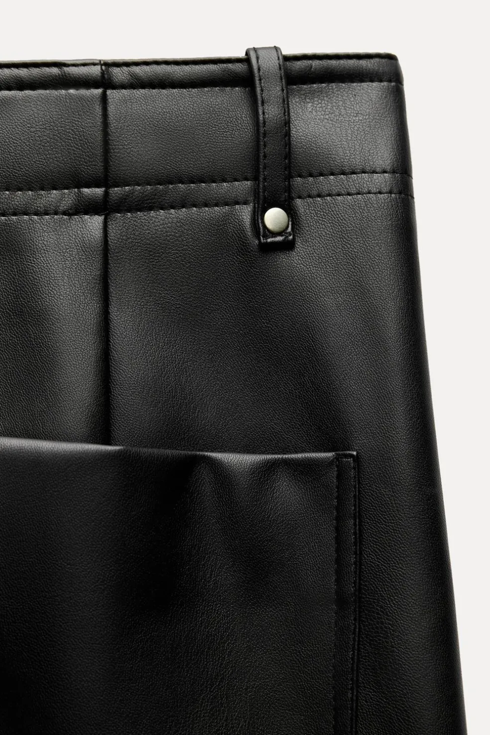 ZARA Jeans|Calças^CALÇAS DE PERNA LARGA EM POLIPELE ZW COLLECTION Preto