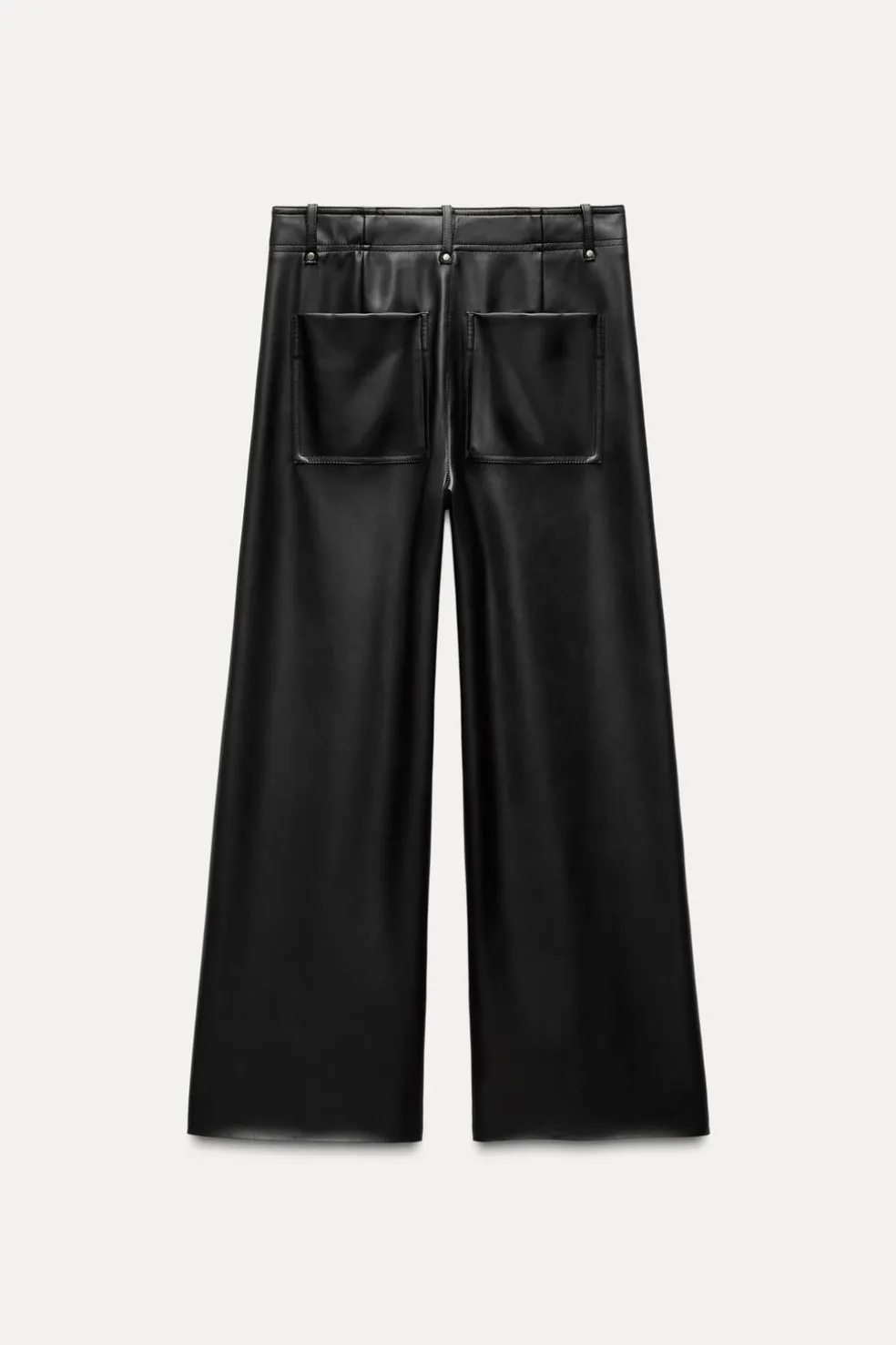 ZARA Jeans|Calças^CALÇAS DE PERNA LARGA EM POLIPELE ZW COLLECTION Preto