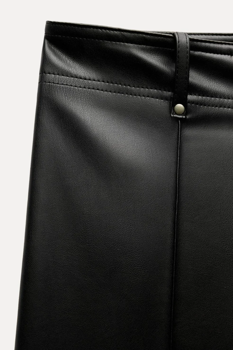 ZARA Jeans|Calças^CALÇAS DE PERNA LARGA EM POLIPELE ZW COLLECTION Preto