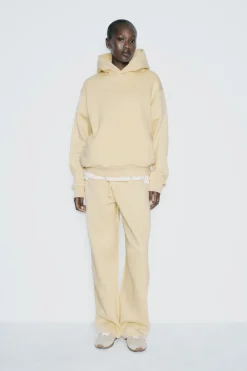 ZARA Winter Layersnew|Calças^CALÇAS DIREITAS DE FELPA Amarelo-claro