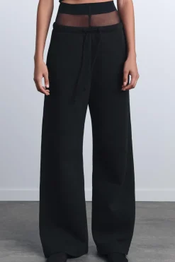 ZARA Winter Layersnew|Calças^CALÇAS DIREITAS DE FELPA Preto