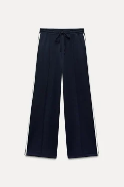 ZARA Winter Layersnew|Calças^CALÇAS FAIXA LATERAL Azul-marinho