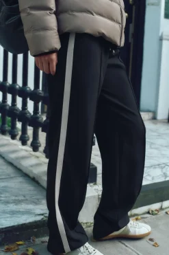 ZARA Winter Layersnew|Calças^CALÇAS FAIXA LATERAL Preto