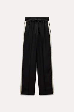 ZARA Winter Layersnew|Calças^CALÇAS FAIXA LATERAL Preto
