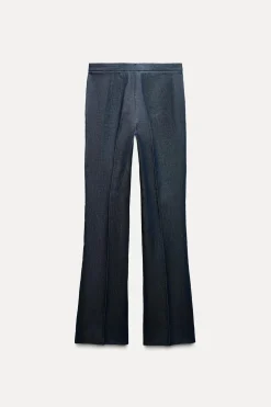 ZARA Jeans|Calças^CALÇAS FLARE EFEITO DENIM Índigo