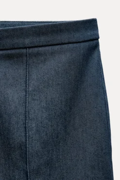 ZARA Jeans|Calças^CALÇAS FLARE EFEITO DENIM Índigo