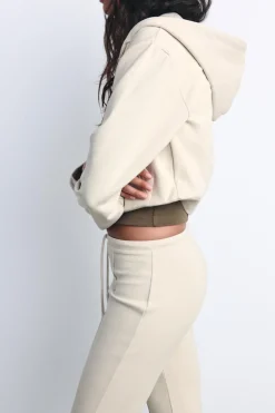 ZARA Winter Layersnew|Calças^CALÇAS FLARE INTERLOCK COSTURAS Cru