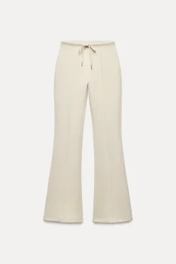 ZARA Winter Layersnew|Calças^CALÇAS FLARE INTERLOCK COSTURAS Cru