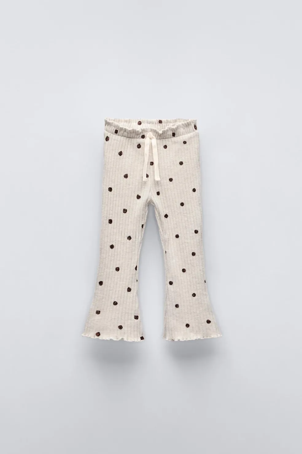 CALÇAS FLARE RIB BOLINHAS SOFT TOUCH-ZARA Fashion