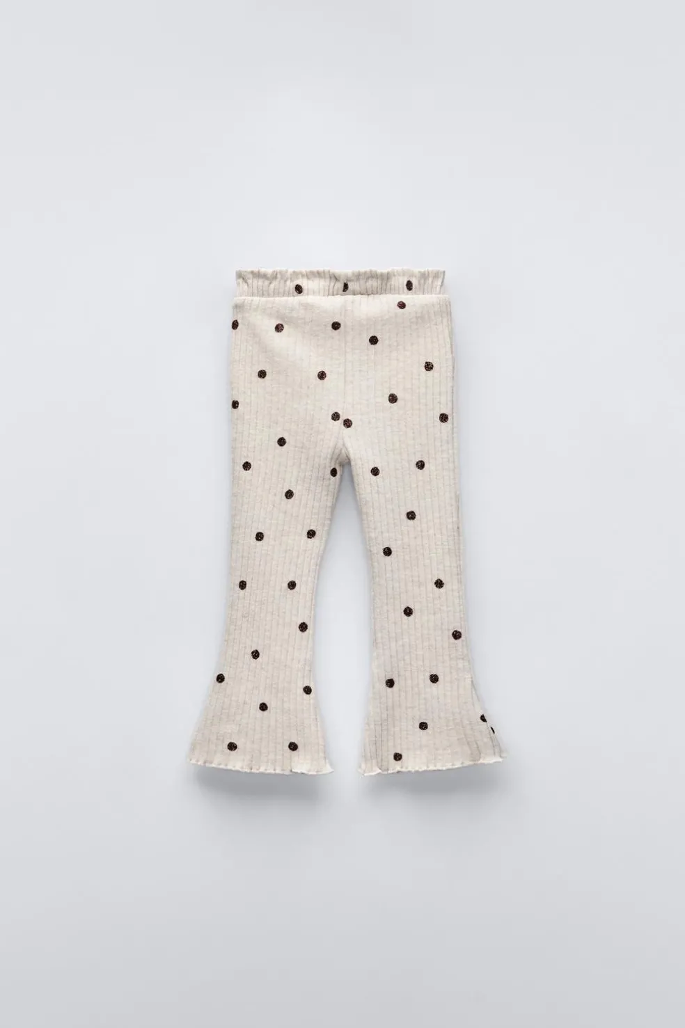 CALÇAS FLARE RIB BOLINHAS SOFT TOUCH-ZARA Fashion