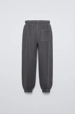 CALÇAS GARMENT DYE BORDADAS-ZARA Store