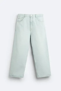 ZARA Calças De Ganga^CALÇAS JEANS TAPERED FIT Azul-celeste