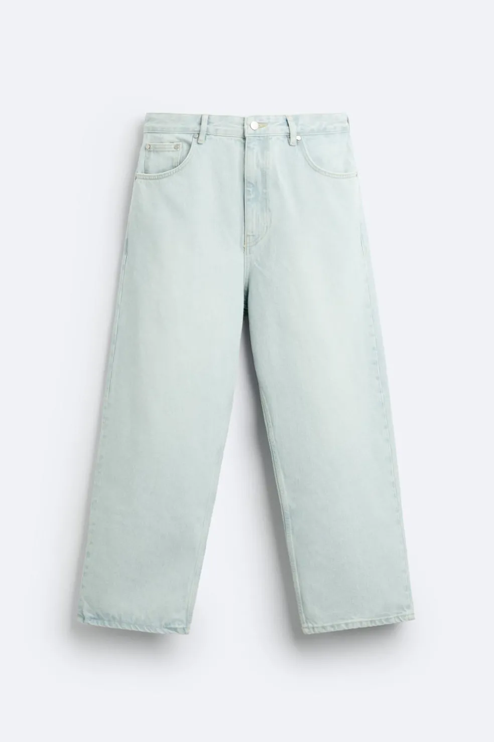 ZARA Calças De Ganga^CALÇAS JEANS TAPERED FIT Azul-celeste