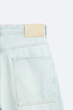 ZARA Calças De Ganga^CALÇAS JEANS TAPERED FIT Azul-celeste