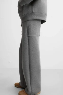 ZARA Fato De Treino|Vestuário De Inverno^CALÇAS JOGGER DE PERNA LARGA Cinzento-vigoré