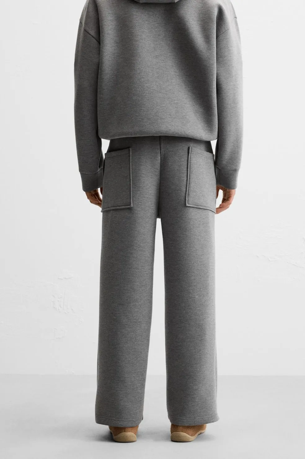 ZARA Fato De Treino|Vestuário De Inverno^CALÇAS JOGGER DE PERNA LARGA Cinzento-vigoré