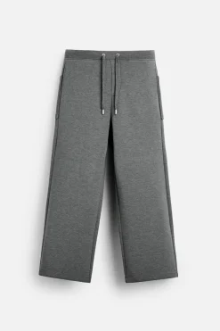 ZARA Fato De Treino|Vestuário De Inverno^CALÇAS JOGGER DE PERNA LARGA Cinzento-vigoré