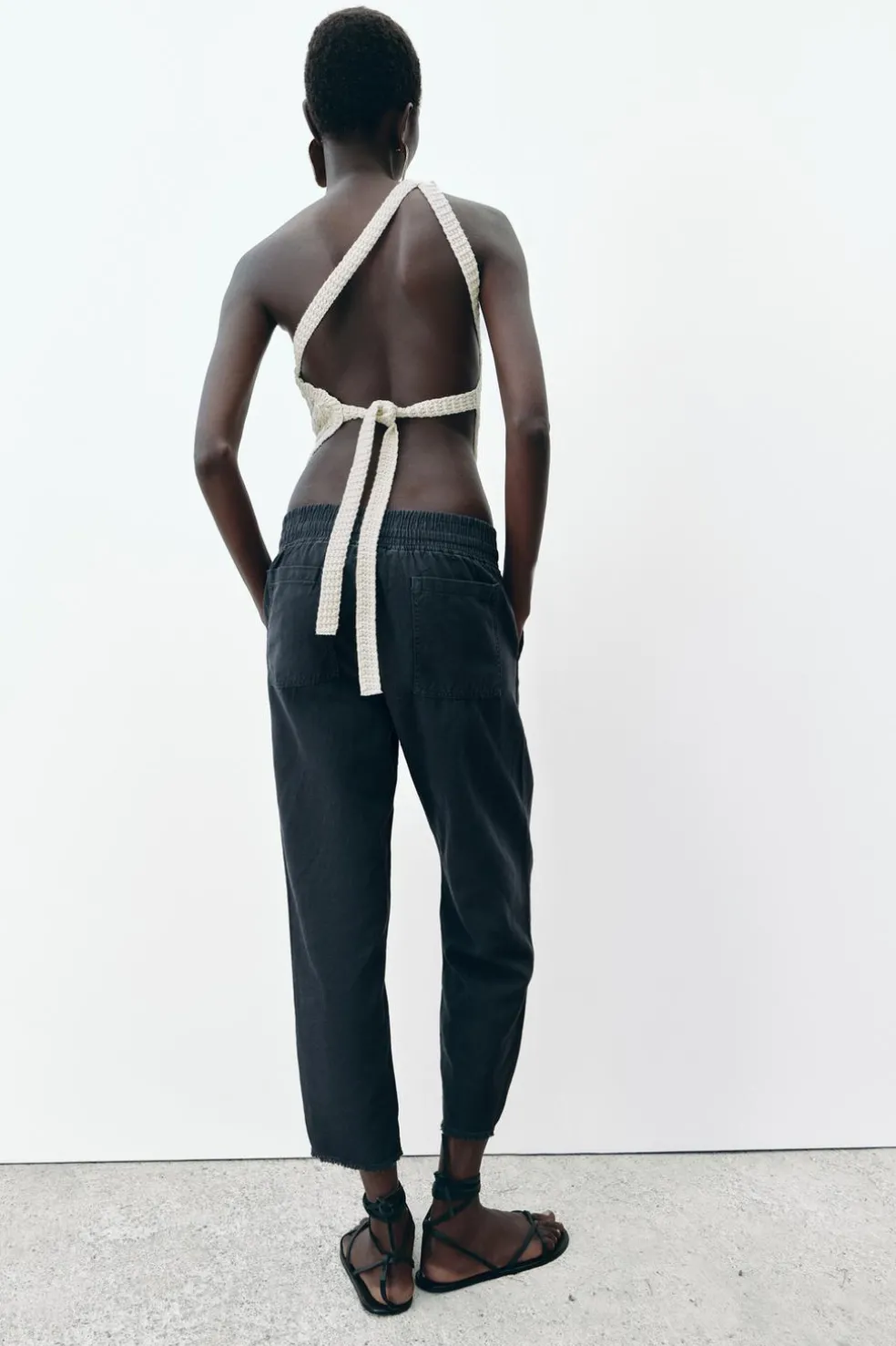 ZARA Jeans|Calças^CALÇAS JOGGER ESTILO PIJAMA ZW COLLECTION Cinzento-antracito