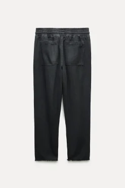 ZARA Jeans|Calças^CALÇAS JOGGER ESTILO PIJAMA ZW COLLECTION Cinzento-antracito