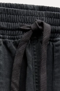 ZARA Jeans|Calças^CALÇAS JOGGER ESTILO PIJAMA ZW COLLECTION Cinzento-antracito