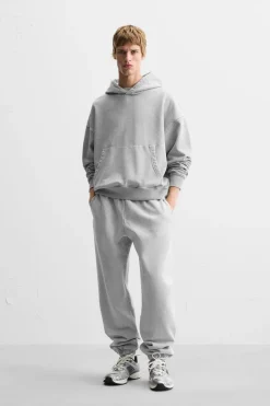 ZARA Vestuário De Inverno|Calças^CALÇAS JOGGER LAVADAS Cinzento-antracito