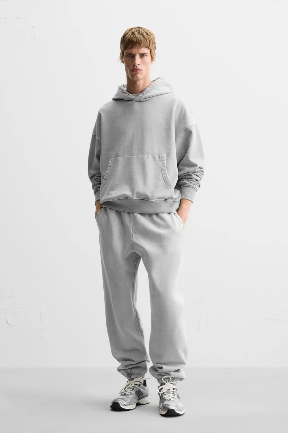 ZARA Vestuário De Inverno|Calças^CALÇAS JOGGER LAVADAS Cinzento-antracito