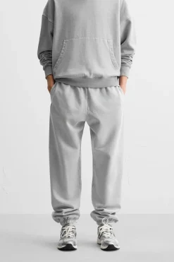 ZARA Vestuário De Inverno|Calças^CALÇAS JOGGER LAVADAS Cinzento-antracito