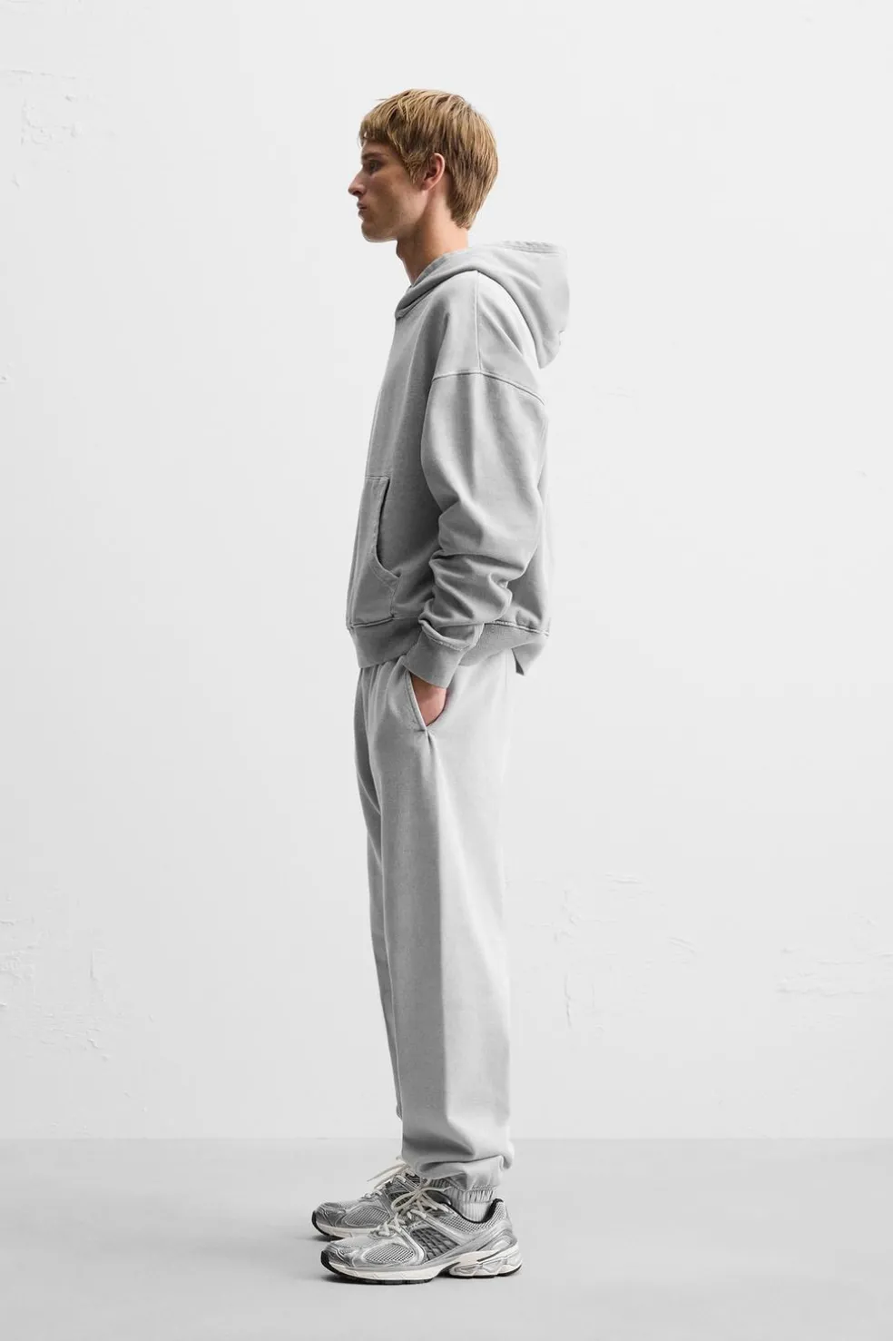 ZARA Vestuário De Inverno|Calças^CALÇAS JOGGER LAVADAS Cinzento-antracito