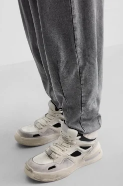 ZARA Vestuário De Inverno|Calças^CALÇAS JOGGER OVERSIZE LAVADAS Cinzento