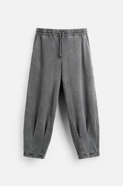 ZARA Vestuário De Inverno|Calças^CALÇAS JOGGER OVERSIZE LAVADAS Cinzento