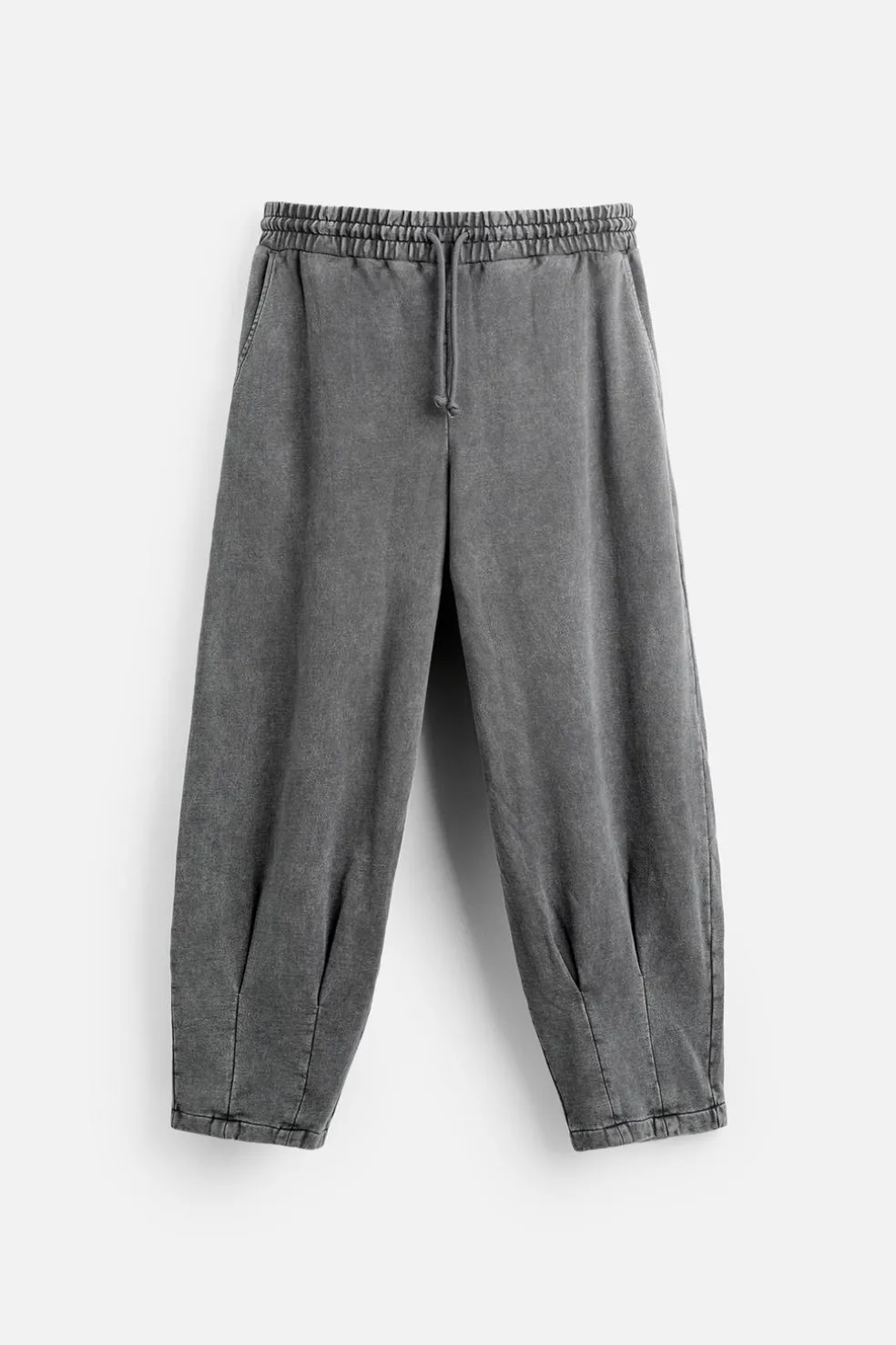 ZARA Vestuário De Inverno|Calças^CALÇAS JOGGER OVERSIZE LAVADAS Cinzento