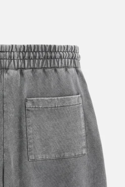 ZARA Vestuário De Inverno|Calças^CALÇAS JOGGER OVERSIZE LAVADAS Cinzento