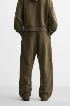 ZARA Vestuário De Inverno|Calças^CALÇAS JOGGER OVERSIZE LIMITED EDITION Caqui-escuro